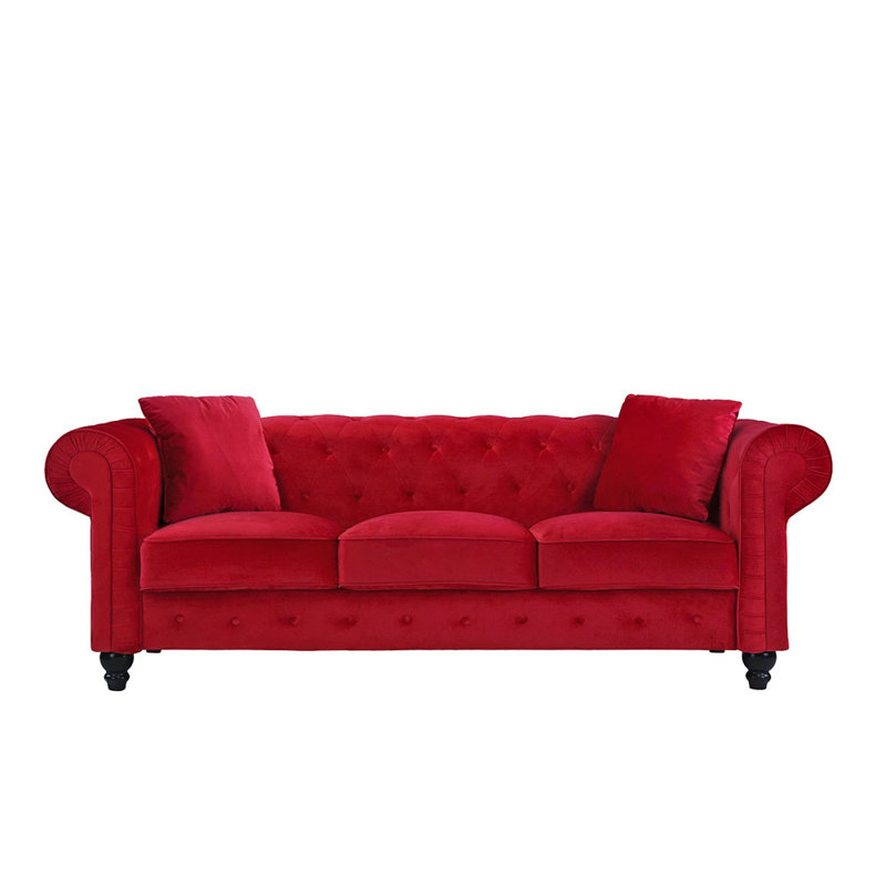 House Of Hampton Mayorga Velvet Chesterfield 80 Rolled Arm Sofa Reviews Wayfair