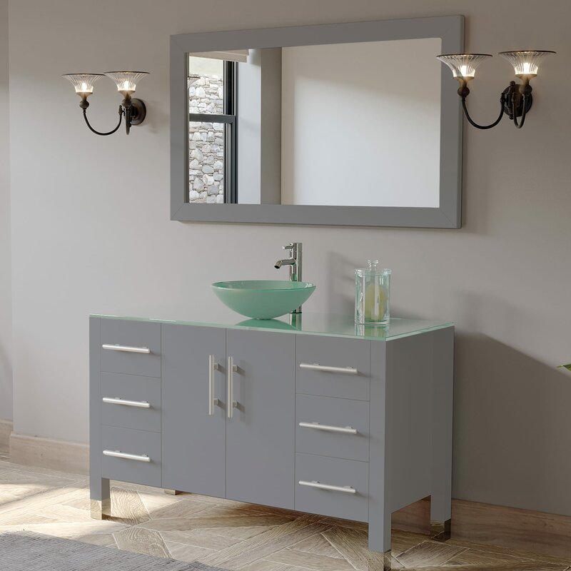 Wrought Studio Oralia 48 Single Bathroom Vanity Set With Mirror Wayfair