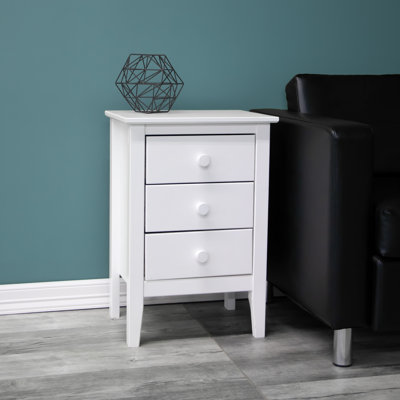 (incomplete) Sequence 3 - Drawer Solid Wood Nightstand in White