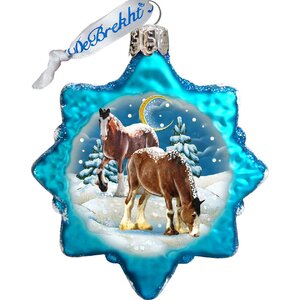 Keepsake Santa's Horse Glass Ornament