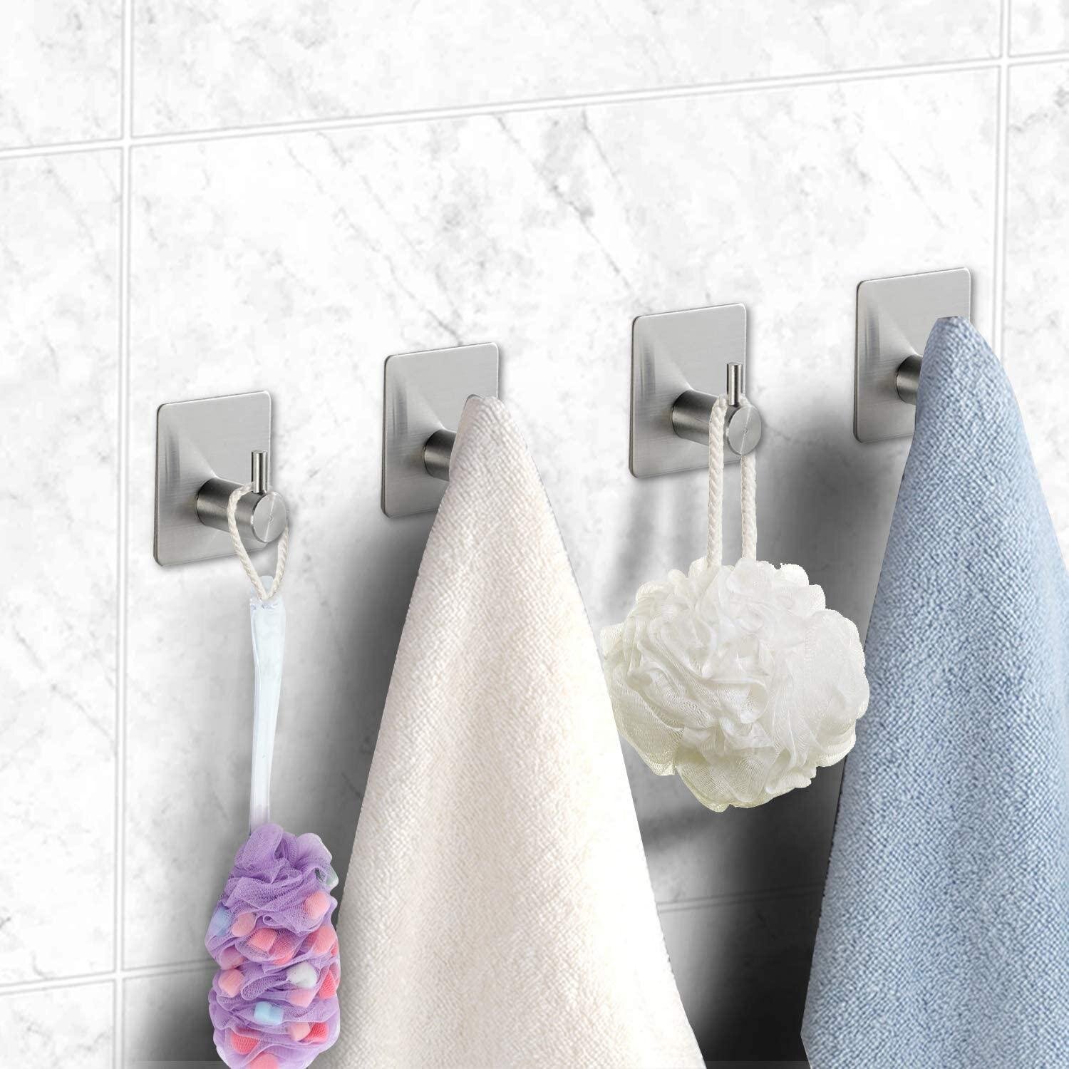 4x Self Adhesive Wall Hook  Hooks Hanger Holder for Clothes Towel Bag 