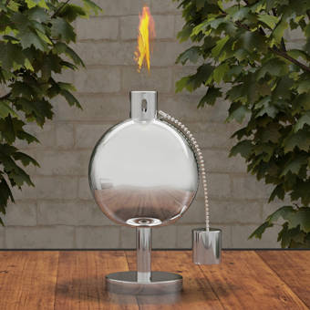 tiki glass tabletop torch