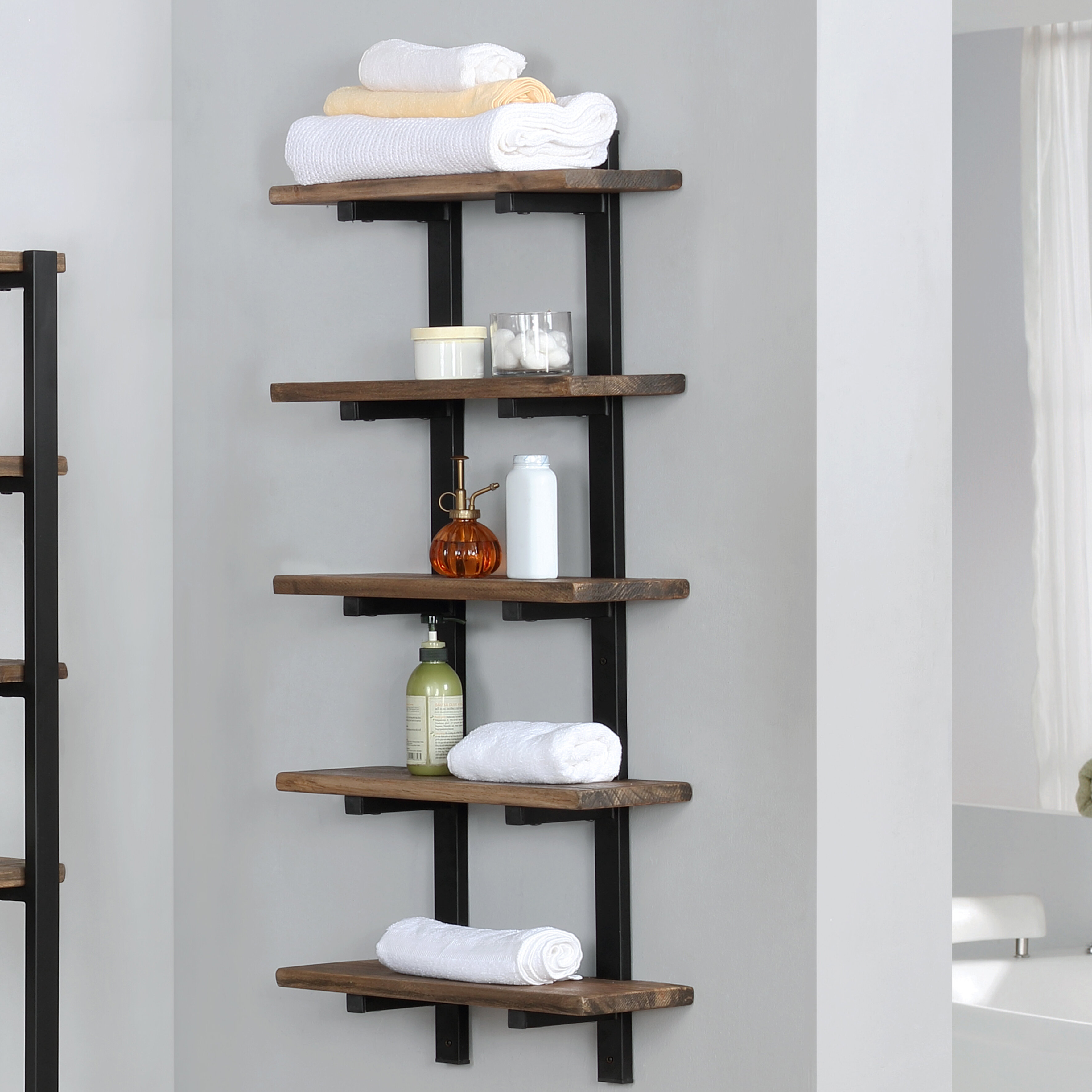 wall mounted bathroom rack