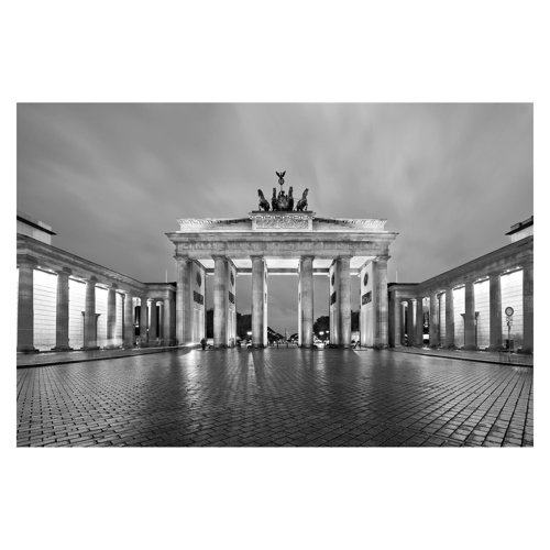 Illuminated Brandenburg Gate II 2.25m x 3.36m Textured Matte Peel & Stick Wall Mural East Urban Home