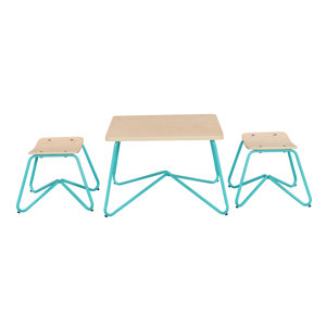 Kellan Kids 3 Piece Square Table and Stool Set