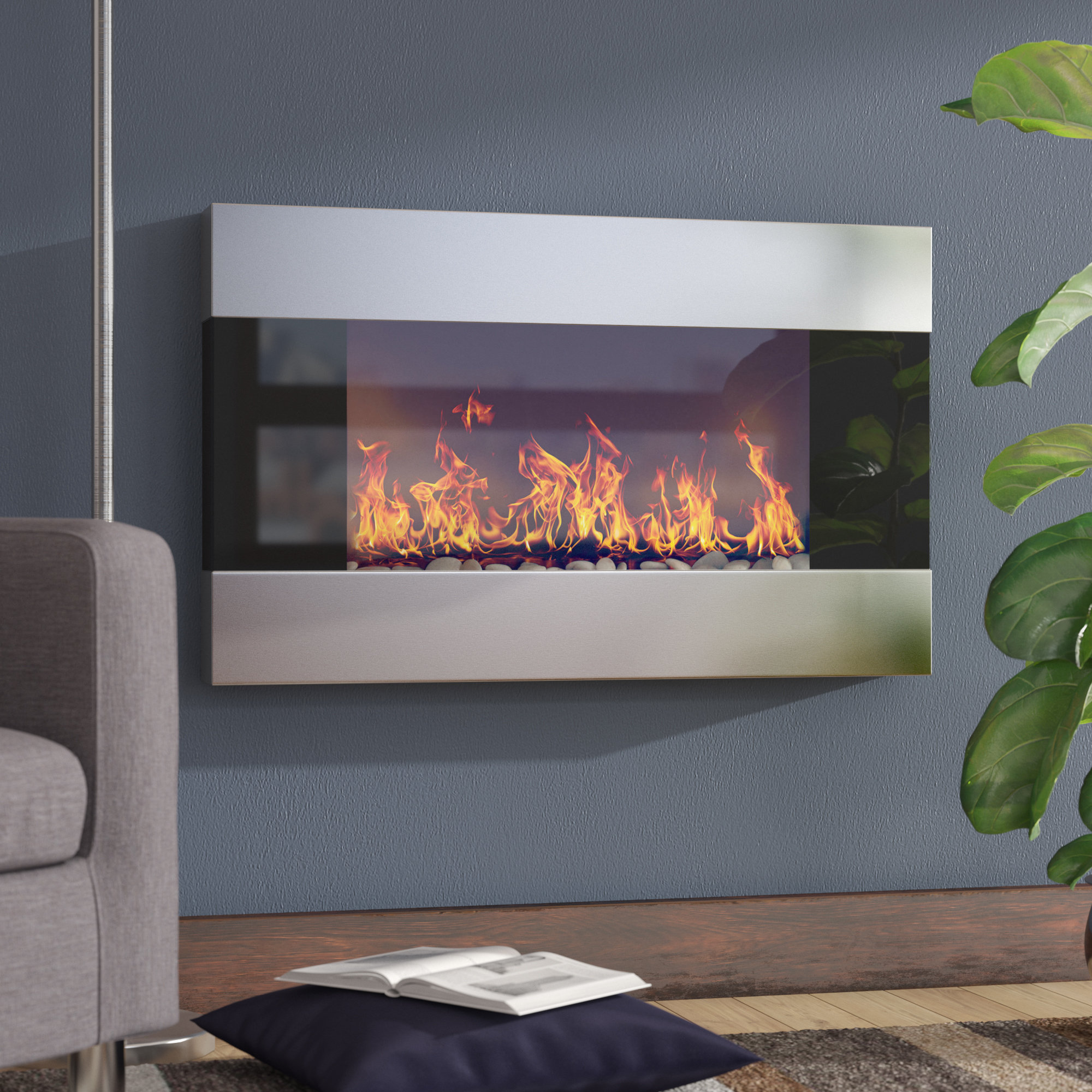 Wade Logan Clairevale 36 W Surface Wall Mounted Fireplace Reviews Wayfair