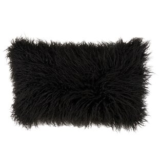 black fluffy pillow