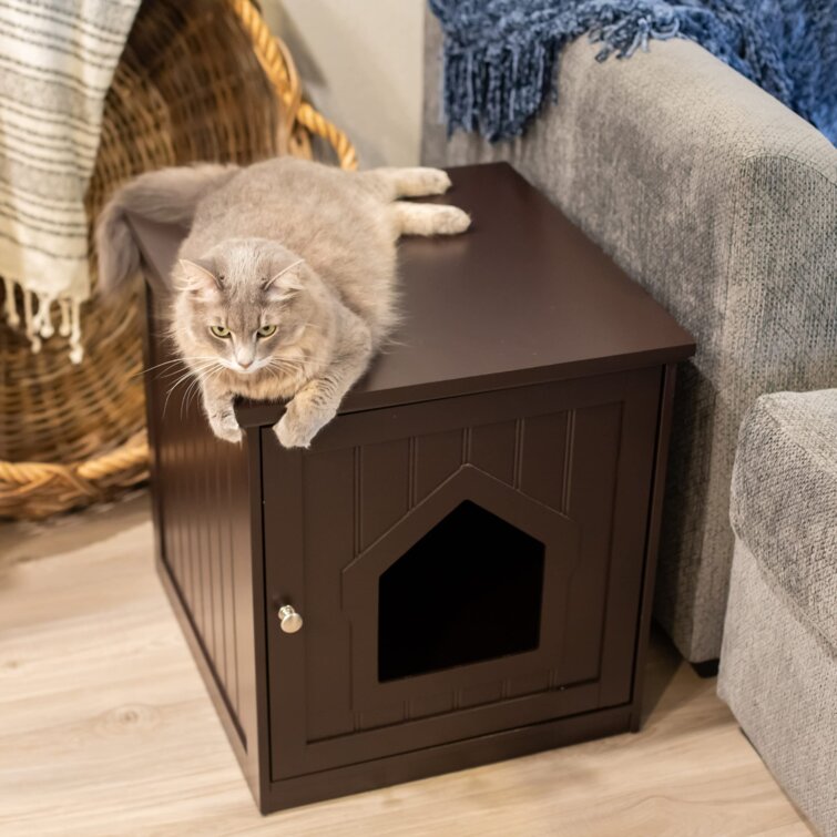 Best Cat Litter Box Enclosure Hidden Furniture Nightstand Washroom Pet Cabinet 