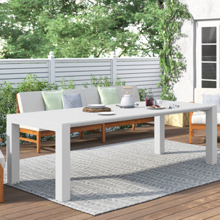 Soleil Jardin Aluminum Patio Extendable Dining Table 35-71 Adjustable Indoor Outdoor Furniture Rectangle Table for 4-6 Person Porch Deck Garden,Dark-Grey 
