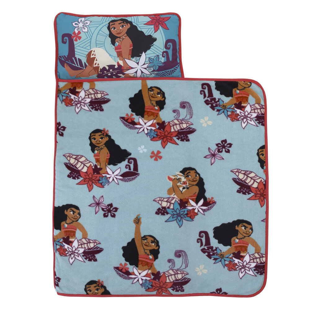 Disney Moana Feel The Waves Aqua Coral And Violet With Pua Pig And Tropical Flowers Toddler Nap Mat Wayfair