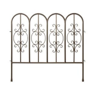 Dual Swing Garden Gate Entry Door Fence Driveway Gate Steel Arched 13'W x 6'H 