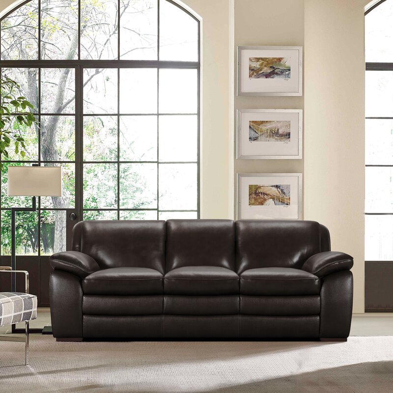 Latitude Run® Talon 91.4'' Leather Sofa & Reviews | Wayfair