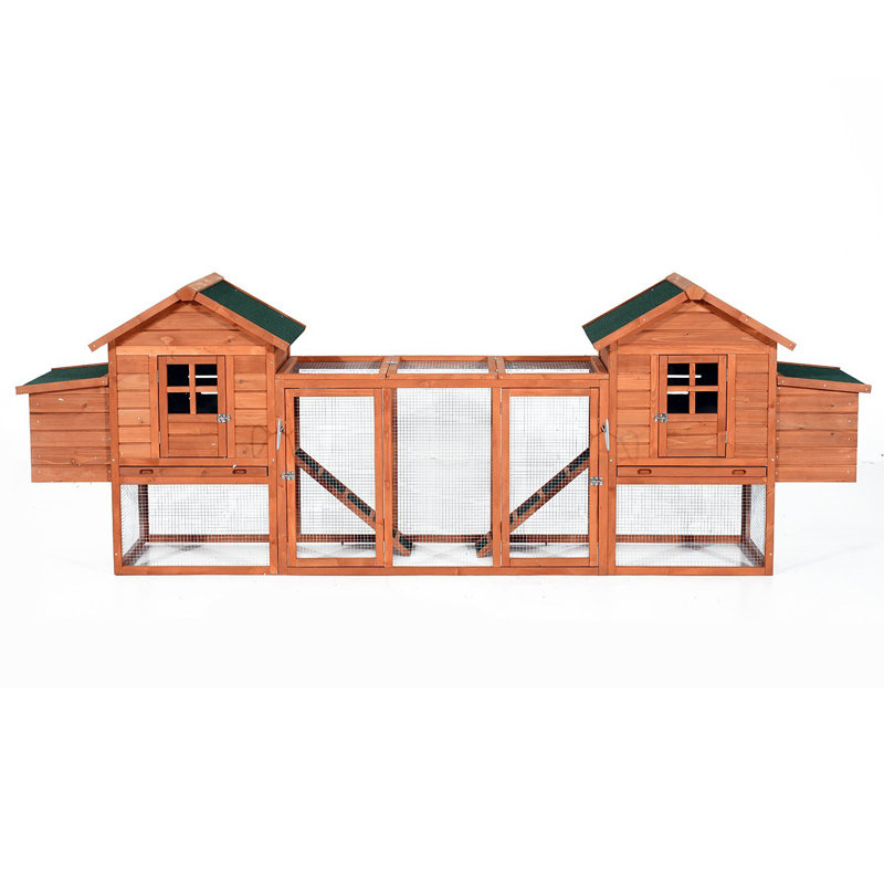 Tucker Murphy Pet Gaenside Premium Dual Hen House Backyard Chicken Coop With 2 Outdoor Ramps And 2 Nesting Boxes Reviews Wayfair
