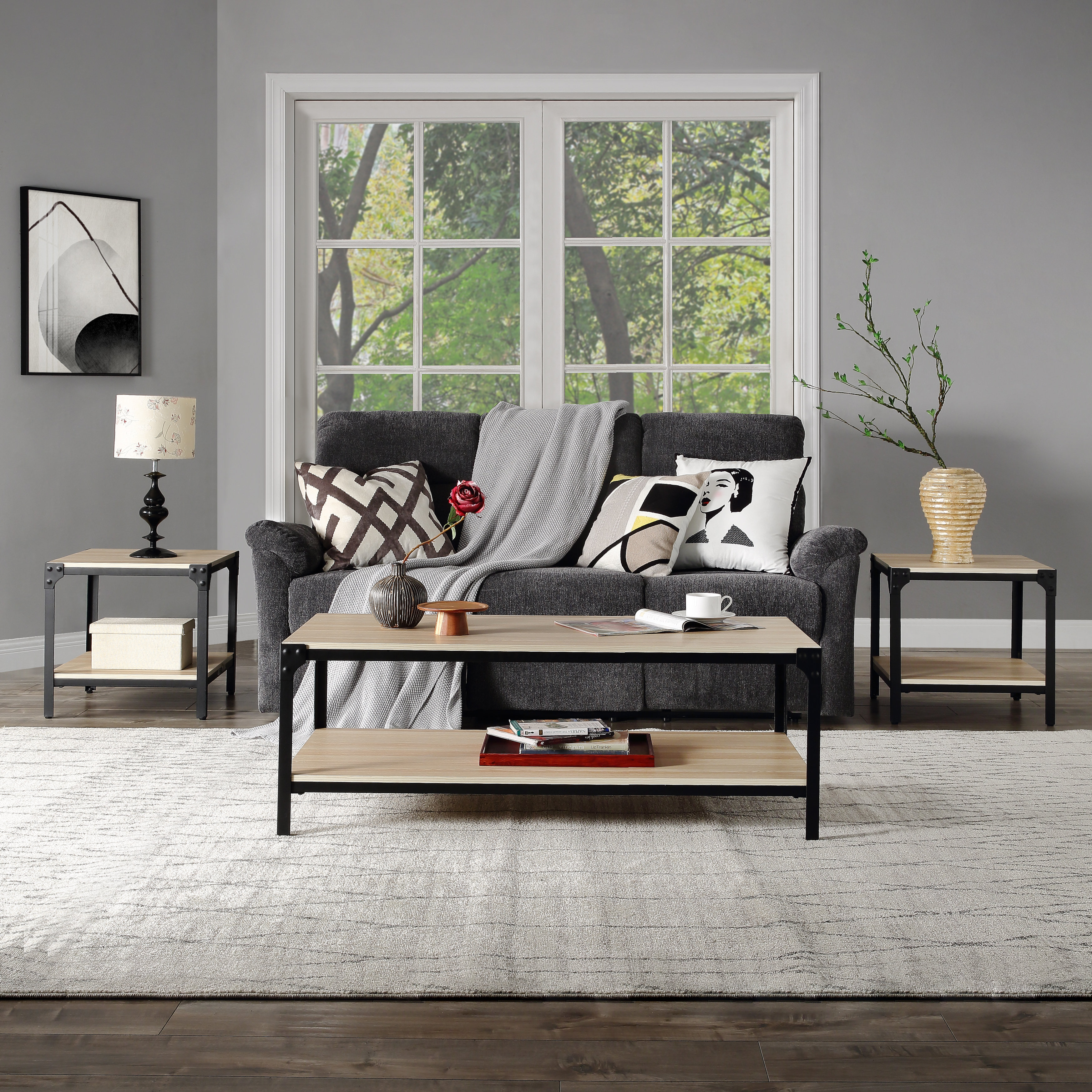 Belsize 11 Piece Coffee & End Table Set Wood Modern Living Room Furniture Decor Belsize 11 Piece Coffee & End Table Set Wood Modern Living Room Furniture Decor