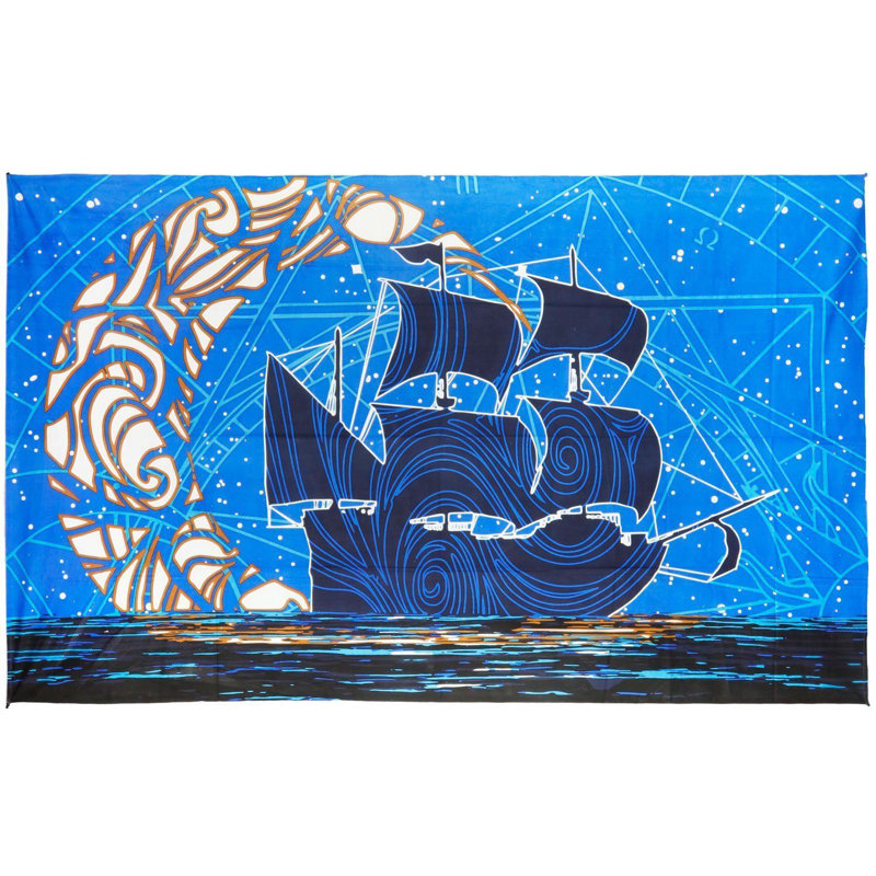World Menagerie Cotton 3d Glow In The Dark Star Moon Ship Tapestry