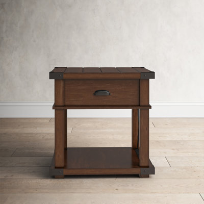 Bridget Floor Shelf End Table with Storage