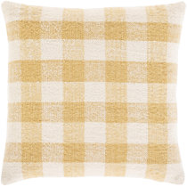 orange plaid pillow