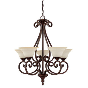 Go to store & view more images Shelbina 5-Light Shaded Chandelier by Fleur De Lis Living