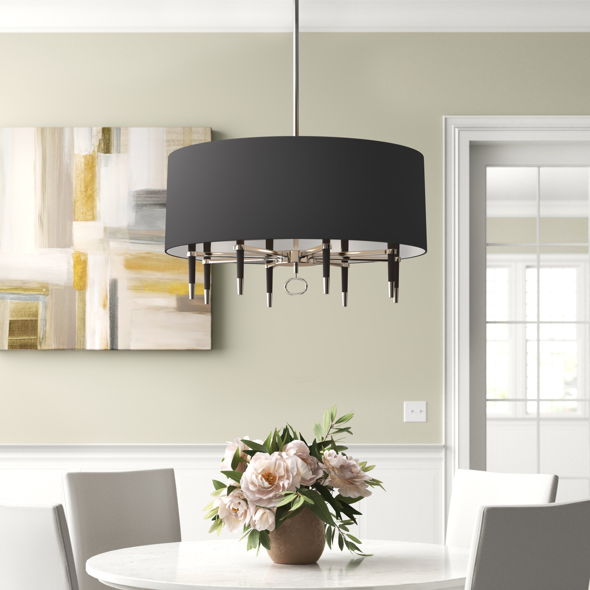 Mercer41 Tedford 6 Light Unique Statement Drum Chandelier Reviews Wayfair