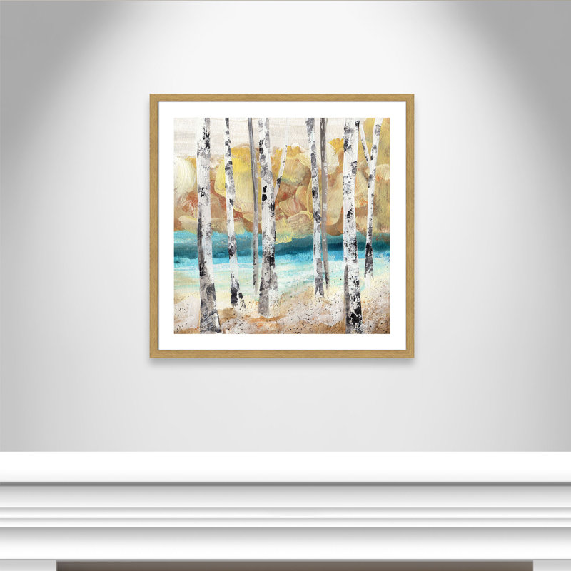 Winston Porter Water Color Trees With Yellow Trees Ii Framed