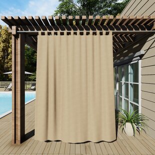 NICETOWN Light Grey & White Stripe Outdoor Curtain for Patio Waterproof Outdoor Blind Rustproof Grommet Light Block Thermal Insulated Vertical Drapes for Porch & Canvas 1 Panel W52 x L84