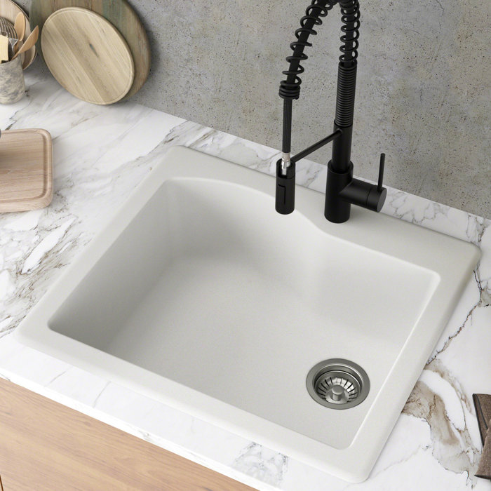 Kraus Quarza™ 25" L x 22" W Drop-In Kitchen Sink & Reviews