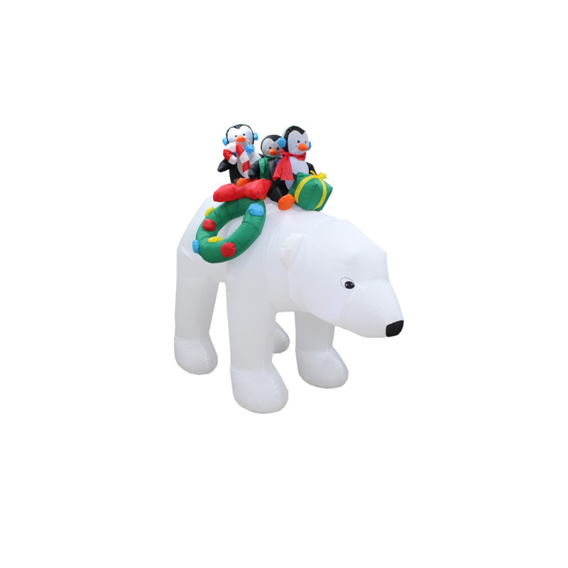 The Holiday Aisle Christmas Inflatables Penguins On Polar Bear