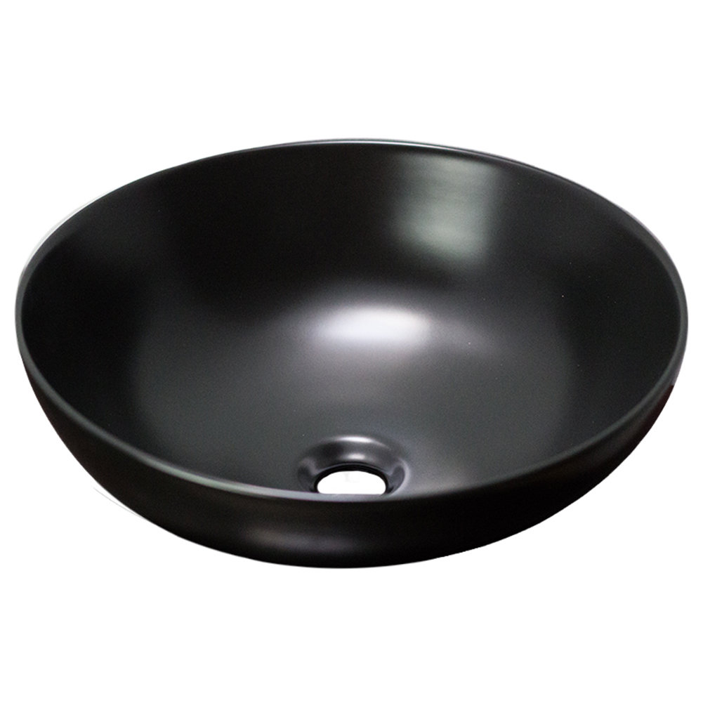 Royalpurplebathkitchen Black Ceramic Circular Vessel Bathroom Sink Wayfair