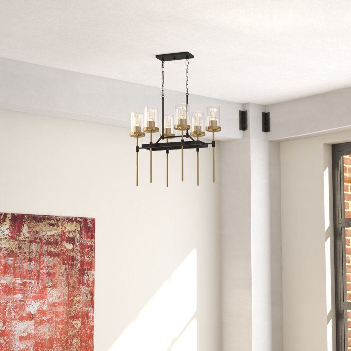 Wade Logan Crewe 6 Light Kitchen Island Linear Pendant Wayfair