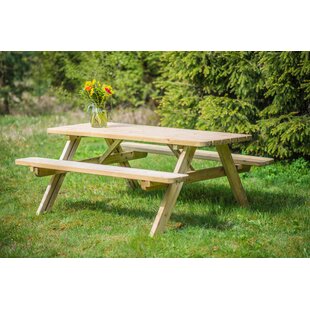 Mikaela Wooden Picnic Bench By Sol 72 Outdoor