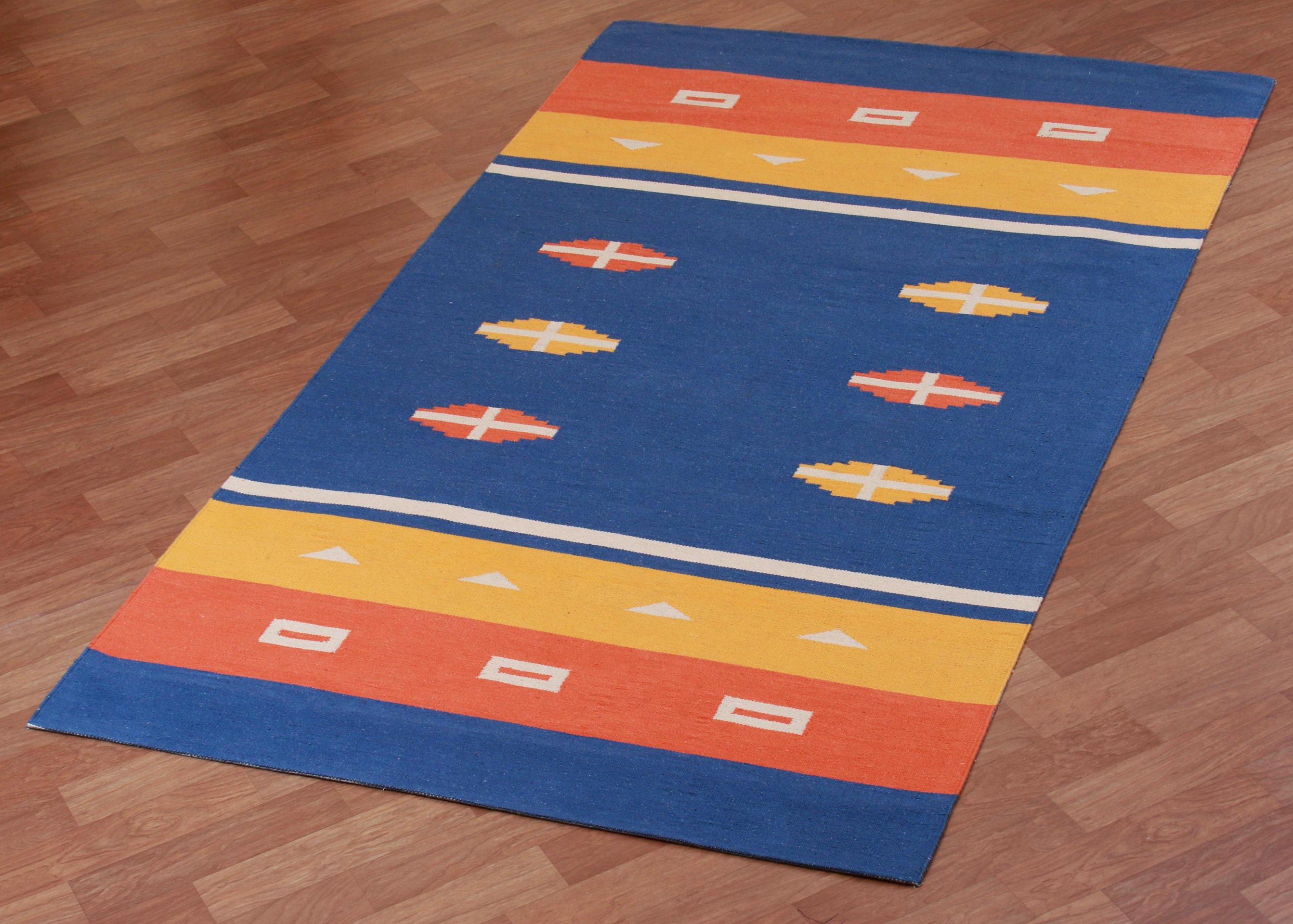 World Menagerie Brizendine Southwestern Flatweave Cotton Area Rug in