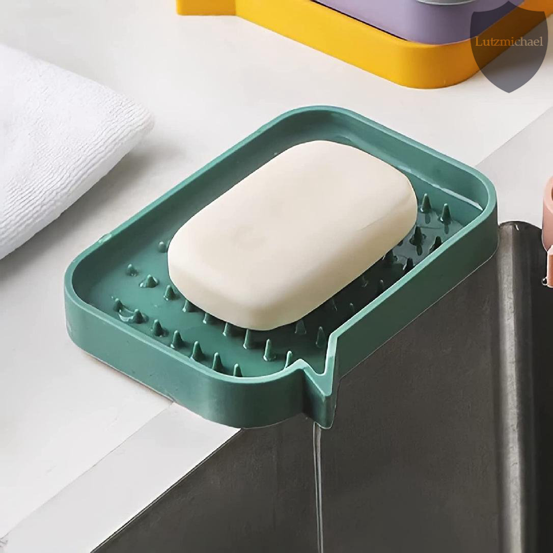 Ivy Bronx Self Draining Soap Dishes Silicone Soap Dish With Drain Slanted Waterfall Soap Saver