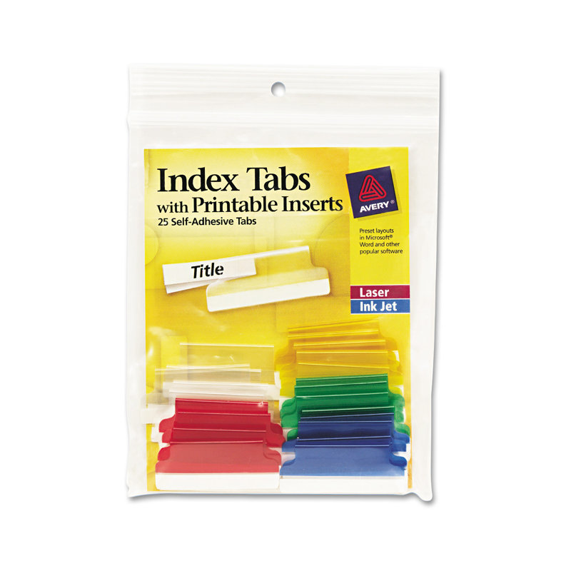 Self-Adhesive Tabs with Printable Inserts (25/Pack)