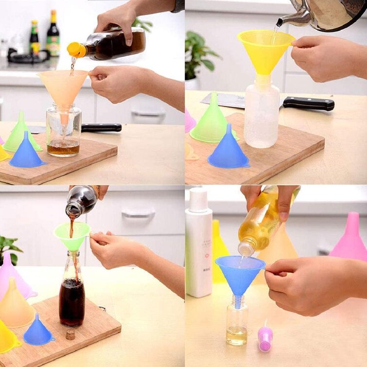 98mm,110mm and 125mm 5Pack Rainbow Colours Family Cooking Funnels 67mm Kitchen Funnel Set 83mm 