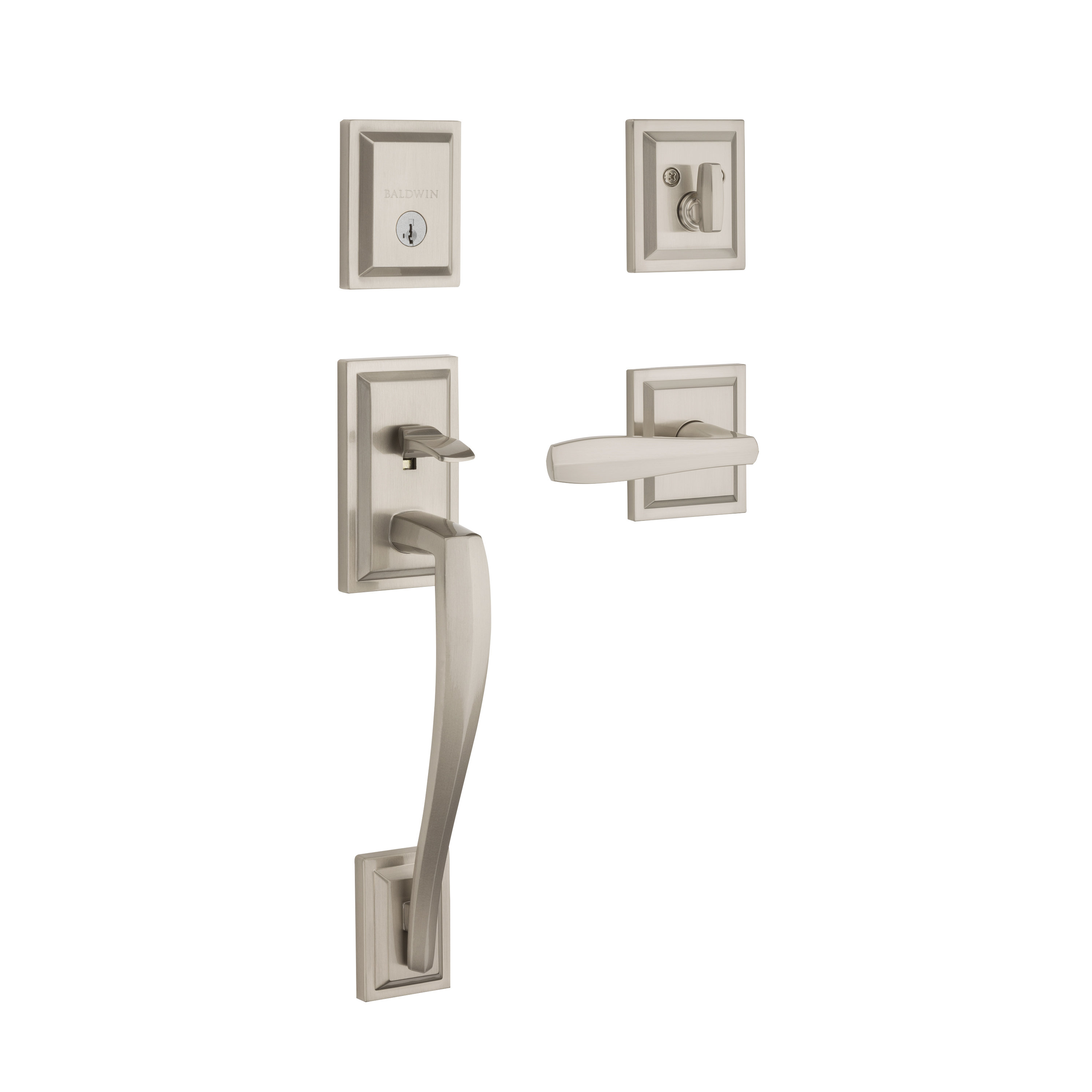 Baldwin Torrey Pines Handleset With Single Cylinder Deadbolt And