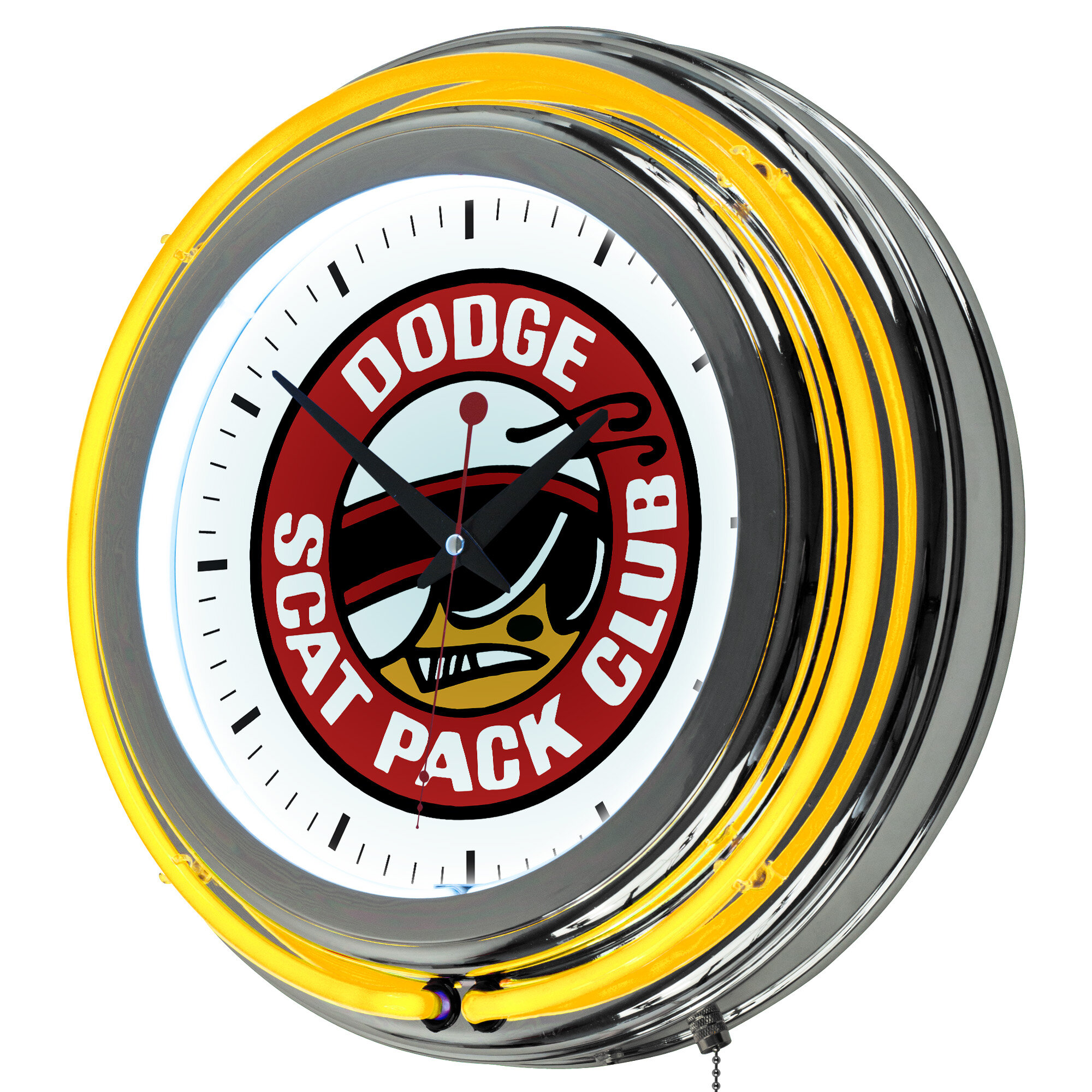 Dodge Scat Pack Car Neon Clock 15"x15" 8SCATB
