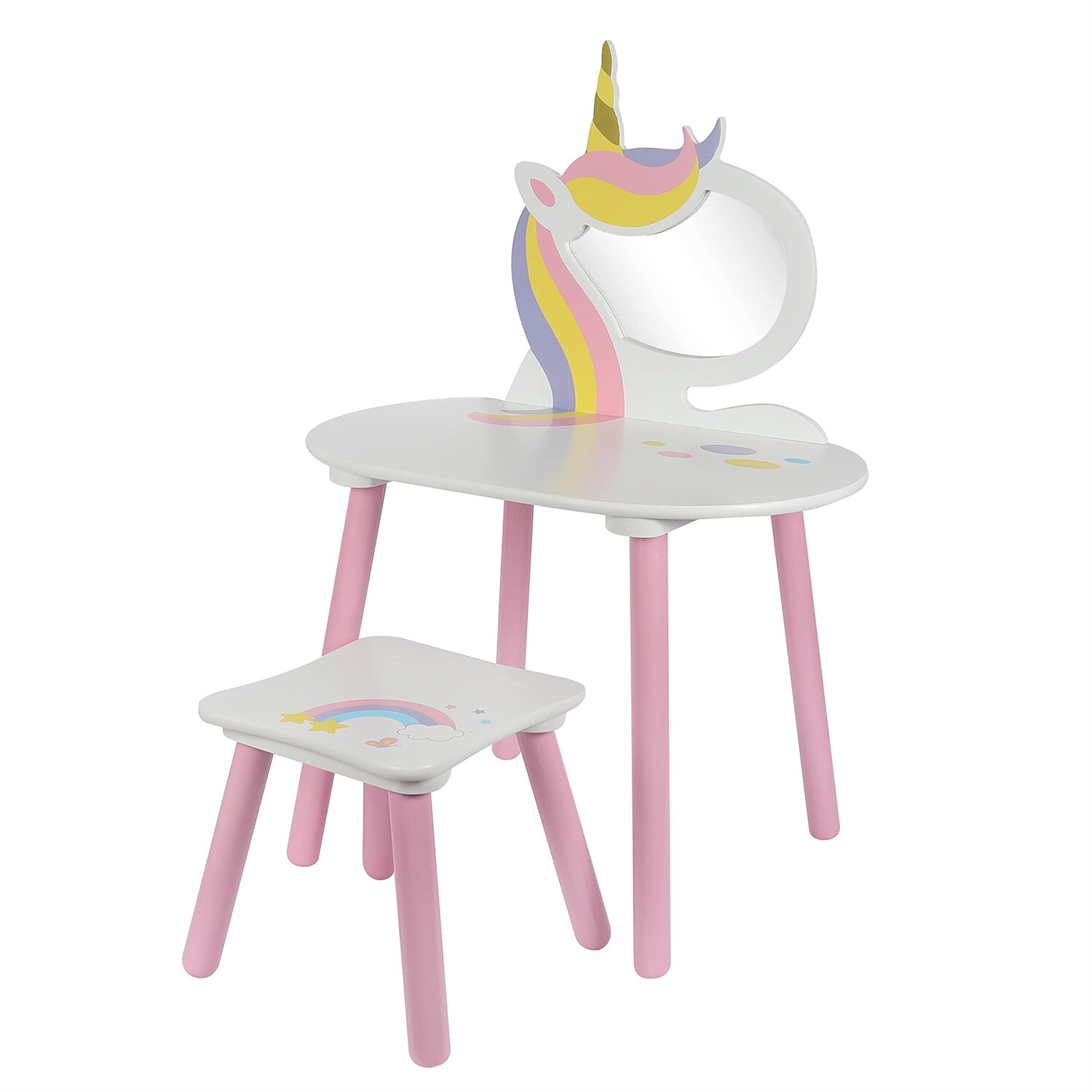 unicorn dressing table and chair