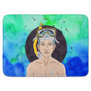 Pisces Zodiac Sign Memory Foam Bath Rug