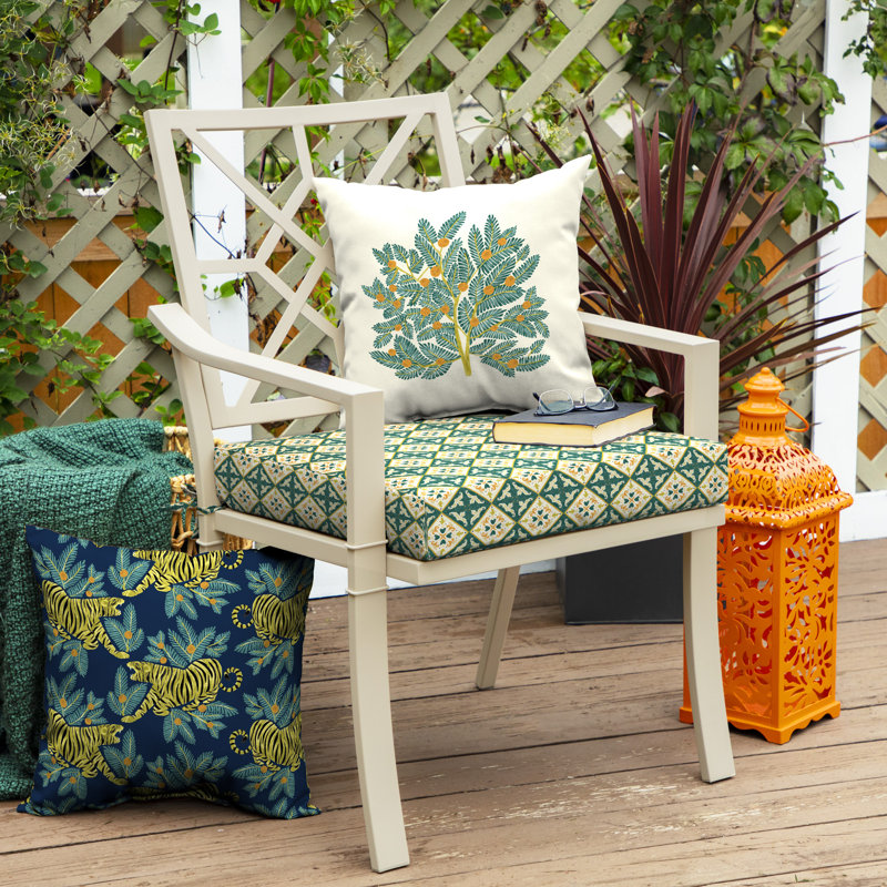Charlton Home Ayles Moroccan Tile Traditional Outdoor Dining Chair