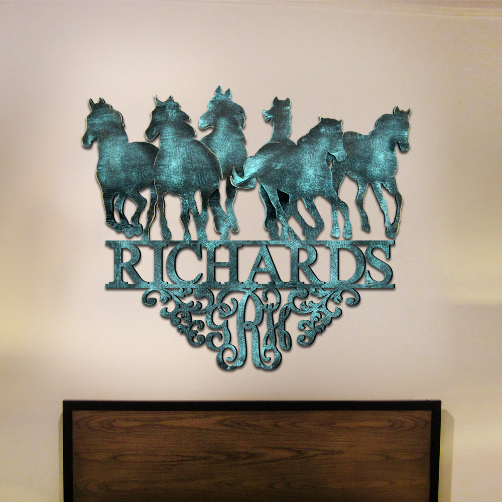Millwood Pines Wild Stallions Family Name Wooden Monogram Wall Millwood Pines Wild Stallions Family