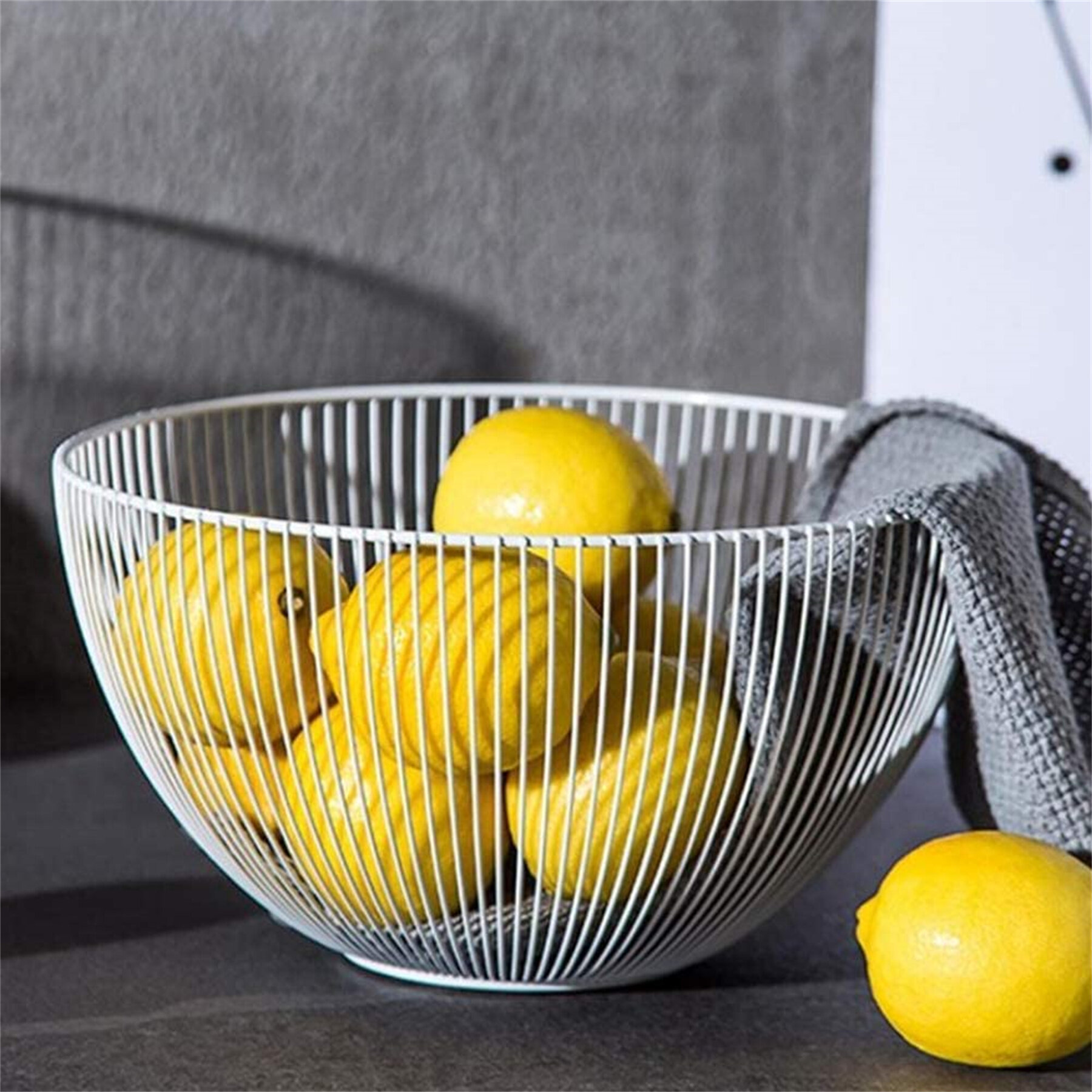 Modern Wire Fruit Basket Metal Vegetable Bread Storage Bowl Holder 