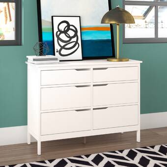 alpine 6 drawer double dresser