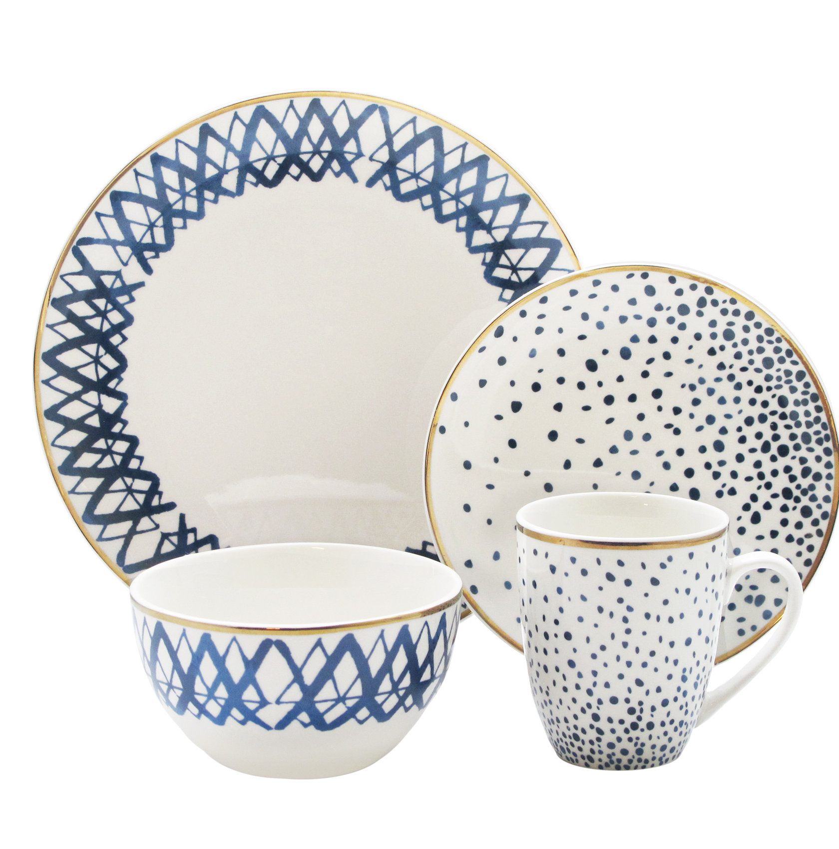 Elle Decor Marielle 16 Piece Dinnerware Set Service For 4 Wayfair