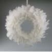 white  wreath  with  feathers 