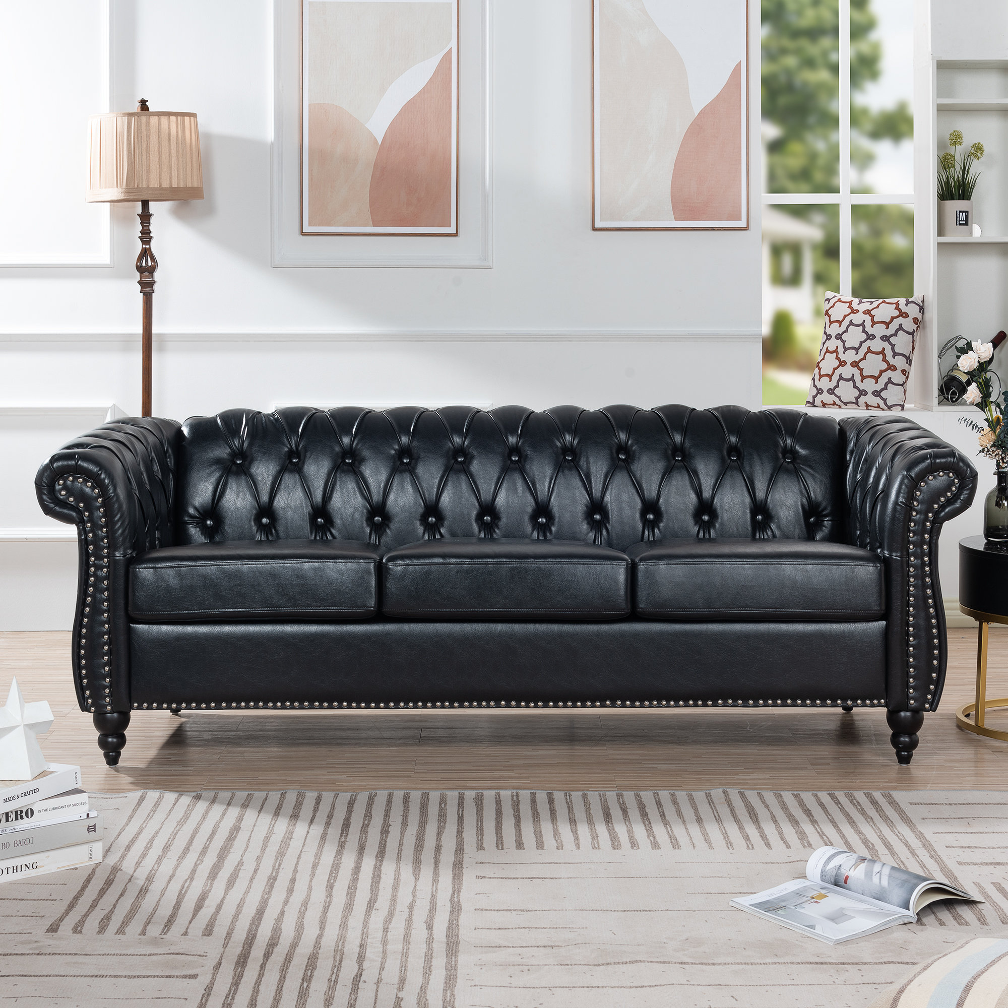 Canora Grey Annalena 84'' Vegan Leather Sofa | Wayfair