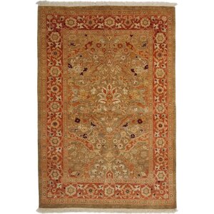 One-of-a-Kind Ottoman Hand-Knotted Red Area Rug