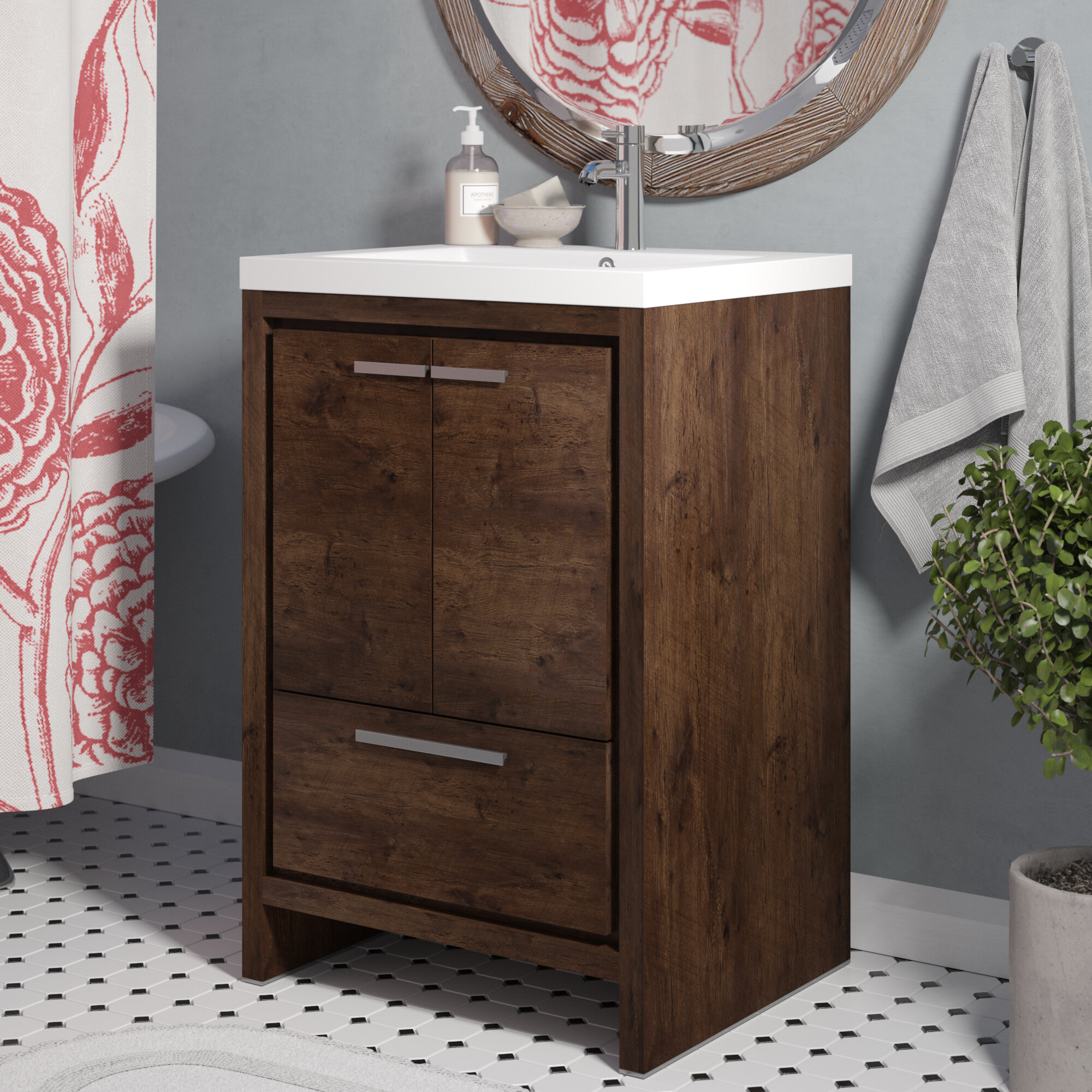 Ivy Bronx Harger Free Standing Modern 24 Single Bathroom Vanity Set Reviews Wayfair