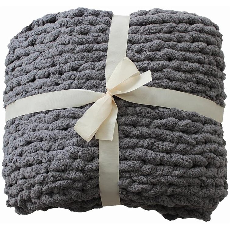Acrylic Chunky Knit Sofa Lounge Bed Throw Rug Blanket Runner