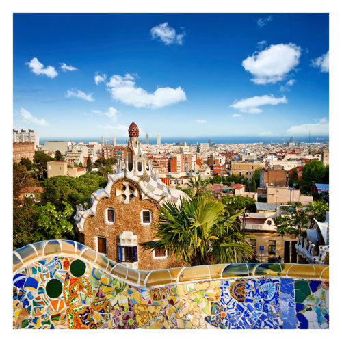 Barcelona 1.92m x 1.92m Textured Matt Peel & Stick Wall Mural East Urban Home