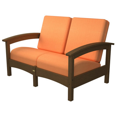Rockport Club Deep Seating Sofa with Cushions Trex Outdoor Color: Tree House / Tangerine